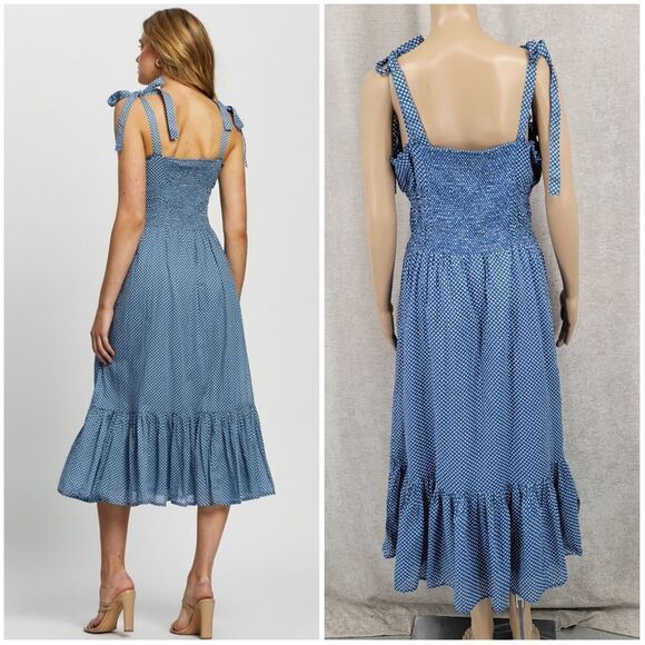 Polo Ralph Lauren  Sleeveless  Dress Cotton Star Polka Dot Sundress Patriotic - Picture 4 of 15